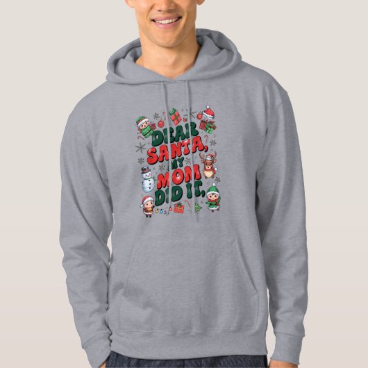 Lieve Kerstman moeder deed het grappige kerstpyjam Hoodie (Voorkant)