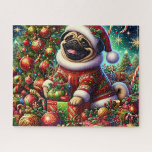 Lieve Kerstman Pugs hond Legpuzzel