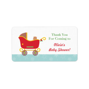 Lieve Kerstman slee Baby wandelwagen Bedankt label