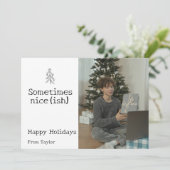 Lieve Kerstman Soms Mooie Kerst Gepersonaliseerd Feestdagenkaart (Staand voorkant)