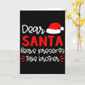 Lieve Kerstman T-shirt Broers en Zussen Matching F Kaart (Gele Bloem)