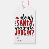 Lieve kerstman, waarom je rechter bent | Fun-kerst Cadeaulabel (Voorkant)