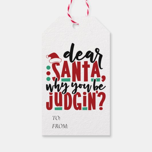 Lieve kerstman, waarom je rechter bent | Fun-kerst Cadeaulabel (Achterkant)