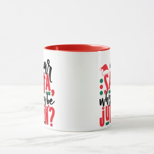 Lieve kerstman, waarom je rechter bent | Fun-kerst Mok (Midden)