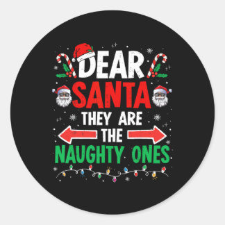 Lieve kerstman Ze ondeugende Ones Kerstmis Xmas Ma Ronde Sticker
