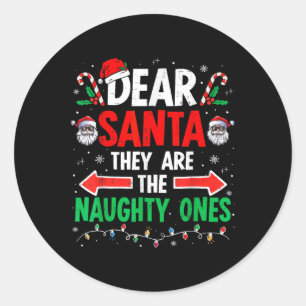 Lieve kerstman Ze ondeugende Ones Kerstmis Xmas Ma Ronde Sticker