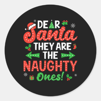 Lieve kerstman Ze ondeugende Ones Kerstmis Xmas Ma Ronde Sticker