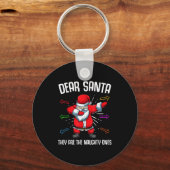 Lieve kerstman, ze zijn onaughty's grappige kerstm sleutelhanger (Voorkant)