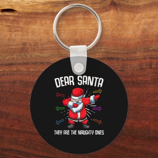 Lieve kerstman, ze zijn onaughty's grappige kerstm sleutelhanger (Voorkant)