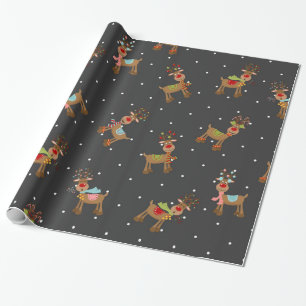 Lieve kerstrenrendierster cadeaupapier