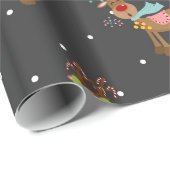 Lieve kerstrenrendierster cadeaupapier (Rol Hoek)