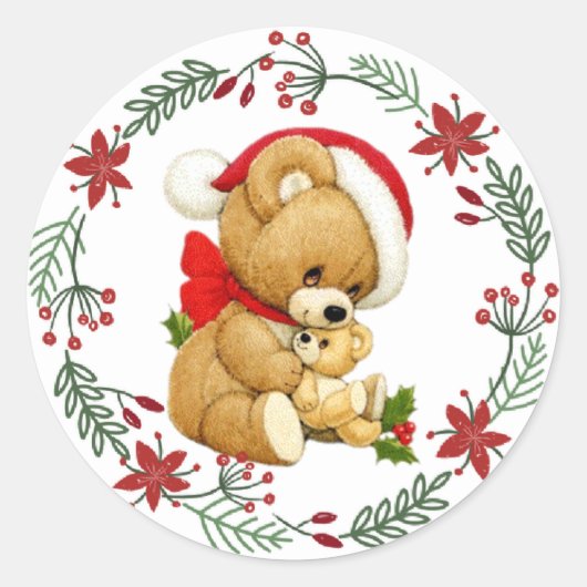 Lieve KerstTeddybeer Sticker (Voorkant)