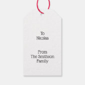 Lieve Kerstvarken Met Buffalo Stippelpatroon Rood  Cadeaulabel (Achterkant)