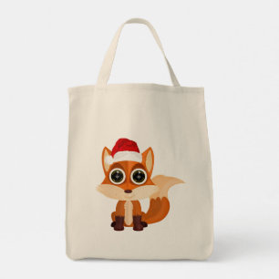 Lieve Kerstvos Cartoon Kerstfeest Dierlijk Festief Tote Bag