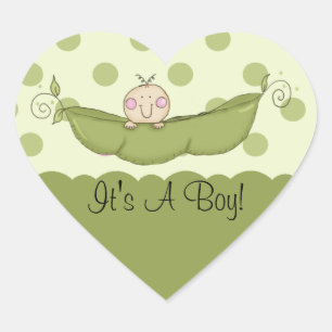 Lieve kleine erwt Het is een Boy Heart Sticker