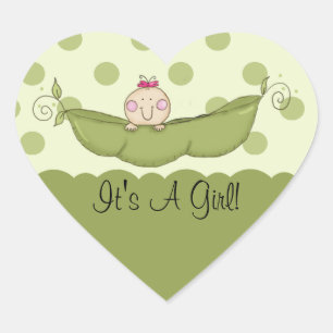 Lieve kleine erwt het is een meisje hart Sticker
