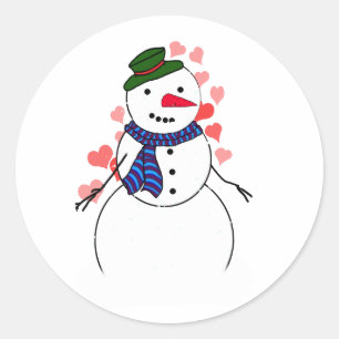 Lieve Kleine Sneeuwman Ronde Sticker