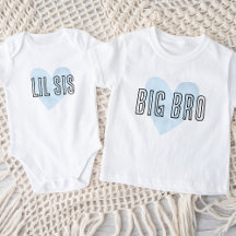 Lieve Kleine Zus Blauwe Hart Overeenkomstige Broer