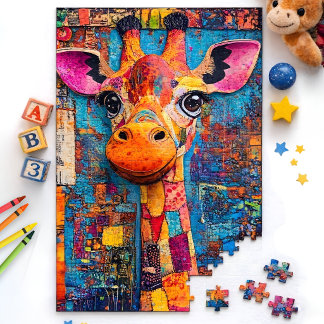 Lieve Kleurrijke Giraf Legpuzzel