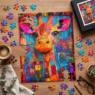 Lieve Kleurrijke Giraf Legpuzzel