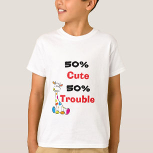 Lieve Kleurrijke Giraffe 50% Problemen Kunst T-shirt
