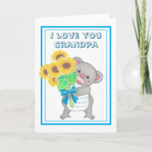 Lieve Koala Zonnebloem Opa Vaderdag Kaart