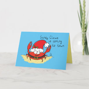 Lieve Krab Kerstdag Grappige Vakantie Sinterklaas Kaart
