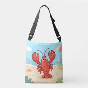 Lieve kreeft op het strand crossbody tas