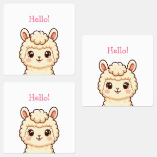 Lieve lama illustratie ontwerp labels