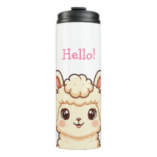 Lieve lama illustratie ontwerp thermosbeker