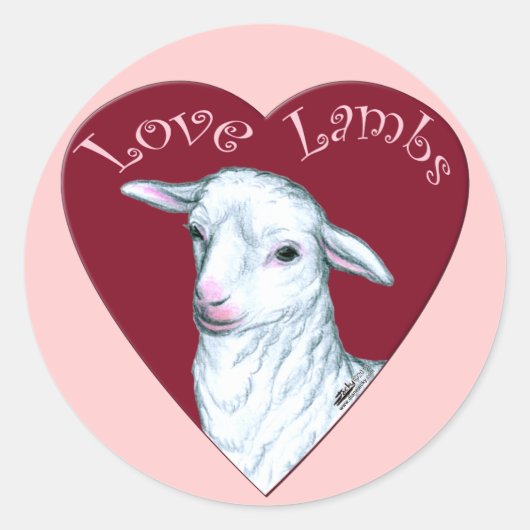 Lieve Lammetjes Ronde Sticker (Voorkant)
