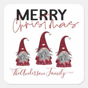Lieve Landelijke Prettig Kerstmis Familie Naam Kab Vierkante Sticker