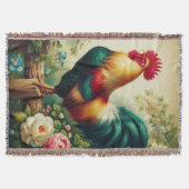 Lieve landelijke/retro haan deken (Voorkant)