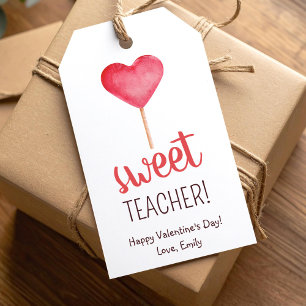 Lieve leerkracht schattige Valentijnsdag Gift Tags Cadeaulabel
