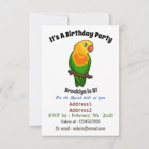 Lieve liefdesvogel cartoon papegaai kaart