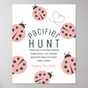 Lieve Lieve Kever Lievebug Roze Baby Fopspeen Jach Poster