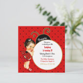 Lieve Lieveheersbeestje Baby Meisje Rood Zwart Kaart (Staand voorkant)