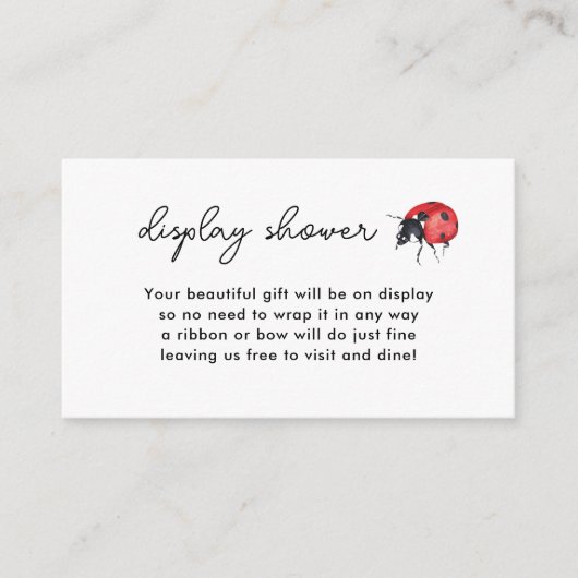 Lieve Lieveheersbeestje Display Shower  Informatiekaartje (Voorkant)