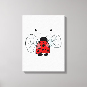 Lieve Lieveheersbeestje Illustratie Canvas Afdruk