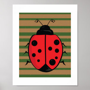 Lieve Lieveheersbeestje Illustratie Kinderkamer Poster
