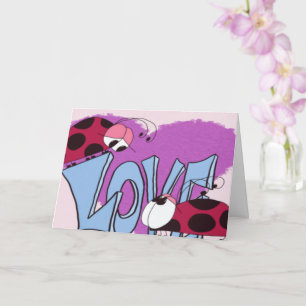 Lieve Lieveheersbeestje Liefdes Cartoon Kaart