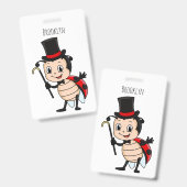 Lieve lieveheersbeestje met hoed en stropdas carto badge (Voor- en achterkant)