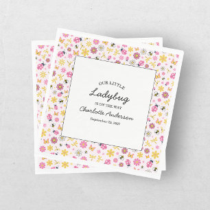 Lieve Lieveheersbeestje Roze Meisje Baby Shower Servet