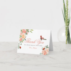 Lieve Lieveheersbeestje Rozen Baby Shower Bedankkaart