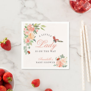 Lieve Lieveheersbeestje Rozen Meisje Baby Shower Servet