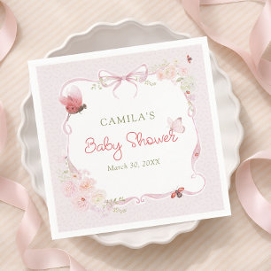 Lieve Lieveheersbeestje Tuin Meisje Baby Shower Servet