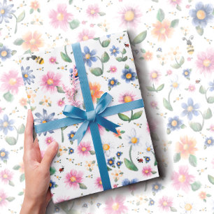 Lieve Lieveheersbeestjes en Bloemen Patroon Cadeaupapier