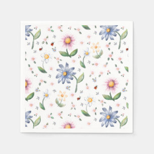 Lieve Lieveheersbeestjes en Bloemen Patroon Servet
