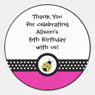 Lieve lieveheersbeestjes verjaardagsfeestje sticke ronde sticker