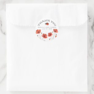 Lieve Lieveke Rode Lieveheersbeestje Klaprozen Dan Ronde Sticker